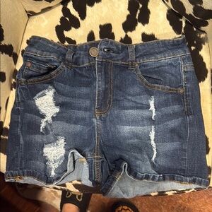 Distressed Denim Shorts